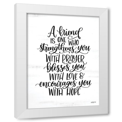 A Friend White Modern Wood Framed Art Print by Imperfect Dust