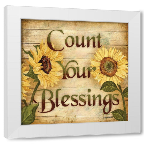 Count Your Blessings White Modern Wood Framed Art Print by Wargo, Ed