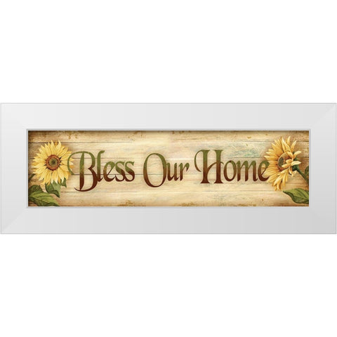 Bless Our Home White Modern Wood Framed Art Print by Wargo, Ed