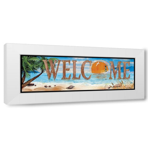 Welcome White Modern Wood Framed Art Print by Wargo, Ed