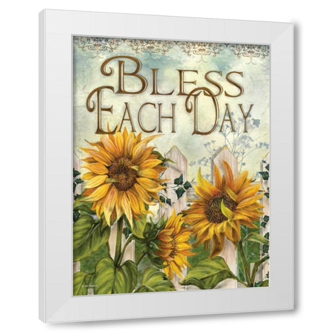 Bless Each Day White Modern Wood Framed Art Print by Wargo, Ed