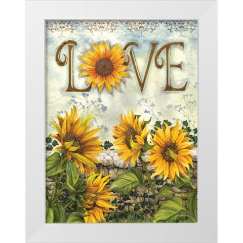 Love White Modern Wood Framed Art Print by Wargo, Ed