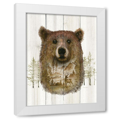 Bear Wilderness Portrait White Modern Wood Framed Art Print by Wargo, Ed