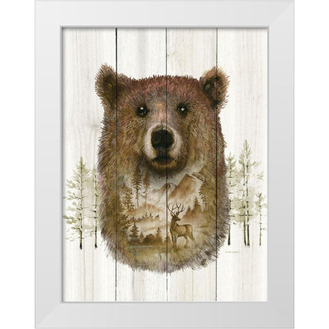 Bear Wilderness Portrait White Modern Wood Framed Art Print by Wargo, Ed