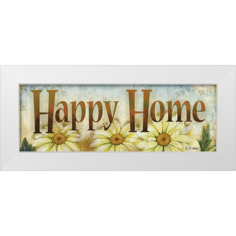 Happy Home White Modern Wood Framed Art Print by Wargo, Ed