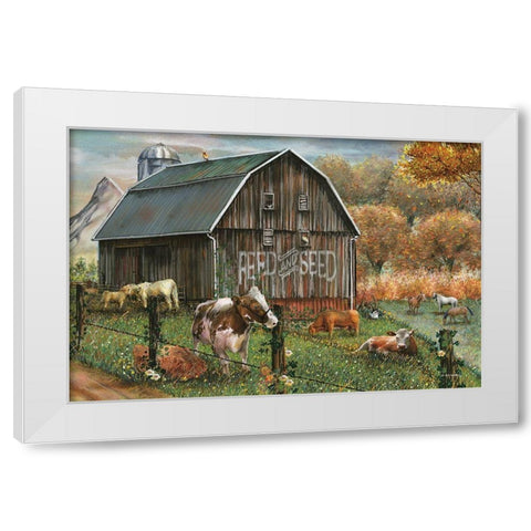 Feed and Seed Farm White Modern Wood Framed Art Print by Wargo, Ed