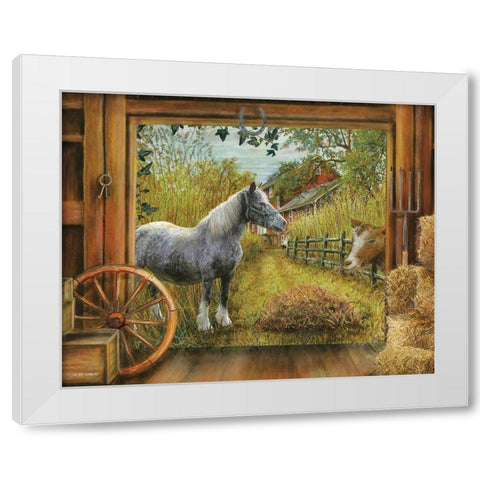 Barn View I White Modern Wood Framed Art Print by Wargo, Ed