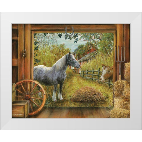 Barn View I White Modern Wood Framed Art Print by Wargo, Ed