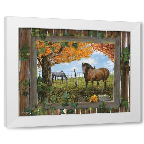 Barn View II White Modern Wood Framed Art Print by Wargo, Ed