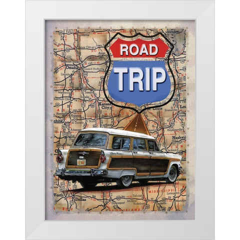 Road Trip White Modern Wood Framed Art Print by Wargo, Ed