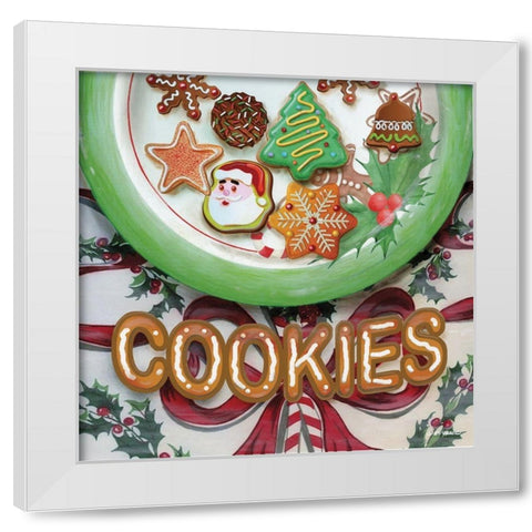 Christmas Cookies White Modern Wood Framed Art Print by Wargo, Ed
