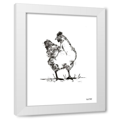 Farmhouse Chicken White Modern Wood Framed Art Print by House Fenway