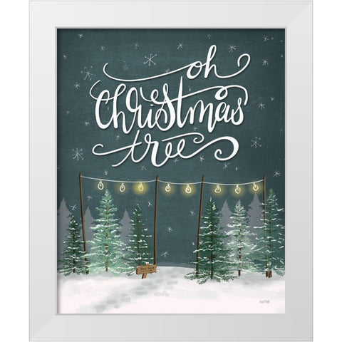 Oh Christmas Tree White Modern Wood Framed Art Print by House Fenway