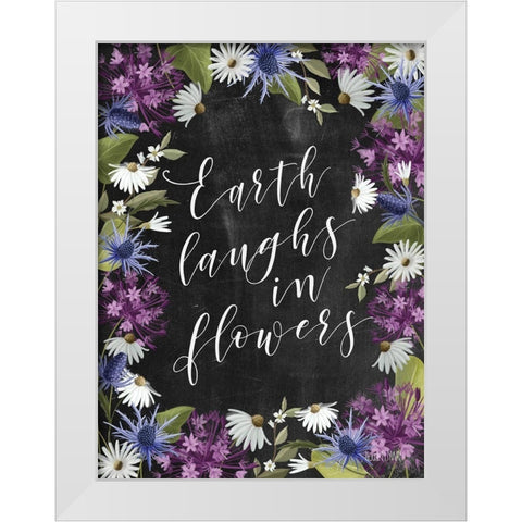 Earth Laughs in Flowers  White Modern Wood Framed Art Print by House Fenway