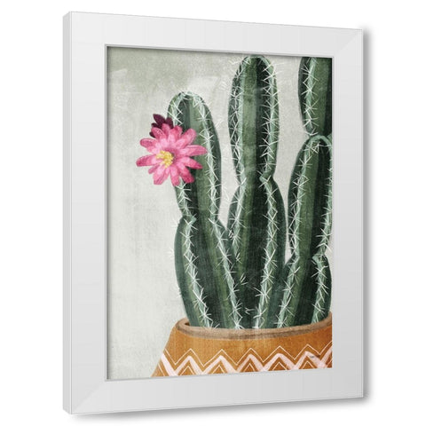 Flowering Cactus White Modern Wood Framed Art Print by House Fenway