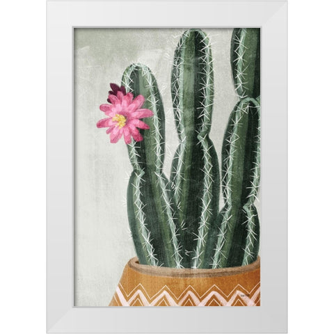 Flowering Cactus White Modern Wood Framed Art Print by House Fenway