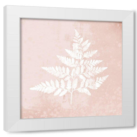 Blush Fern I White Modern Wood Framed Art Print by House Fenway