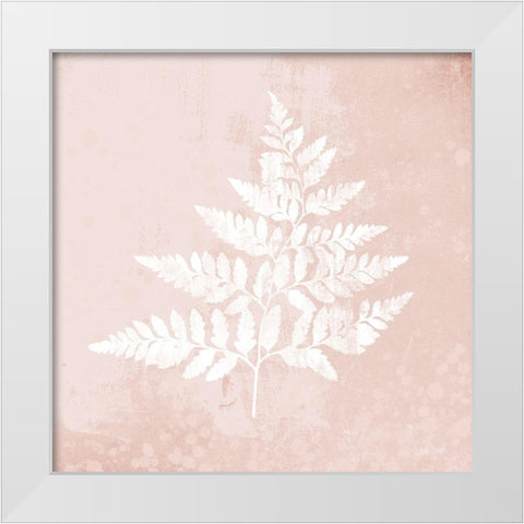 Blush Fern I White Modern Wood Framed Art Print by House Fenway