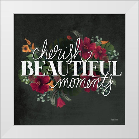 Cherish Moments White Modern Wood Framed Art Print by House Fenway