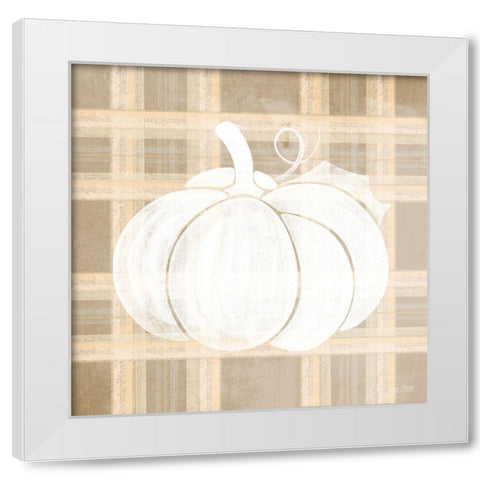 Plaid Pumpkin I White Modern Wood Framed Art Print by House Fenway