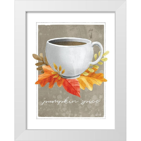 Pumpkin Spice White Modern Wood Framed Art Print by House Fenway