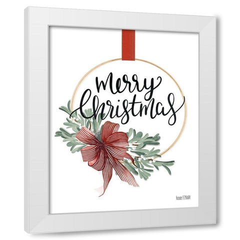 Merry Christmas Mistletoe II White Modern Wood Framed Art Print by House Fenway