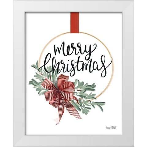 Merry Christmas Mistletoe II White Modern Wood Framed Art Print by House Fenway