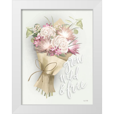 Wild and  Free White Modern Wood Framed Art Print by House Fenway
