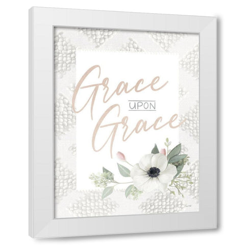 Grace Upon Grace White Modern Wood Framed Art Print by House Fenway