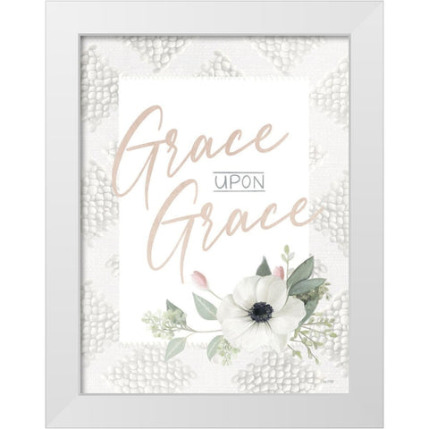 Grace Upon Grace White Modern Wood Framed Art Print by House Fenway