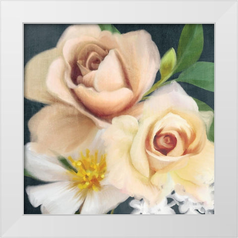 Bold Roses White Modern Wood Framed Art Print by House Fenway