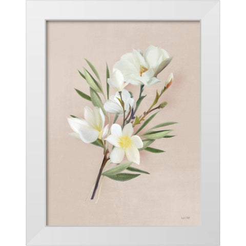 Spring Magnolias White Modern Wood Framed Art Print by House Fenway