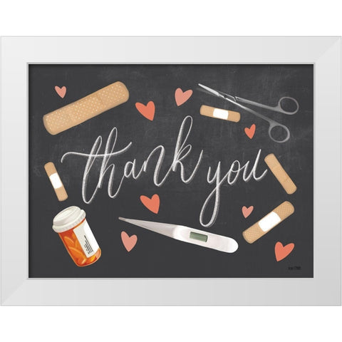 Healthcare Thank You White Modern Wood Framed Art Print by House Fenway