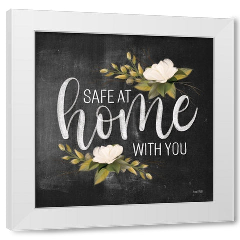 Safe at Home with you  White Modern Wood Framed Art Print by House Fenway