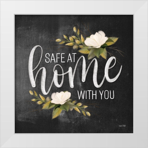 Safe at Home with you  White Modern Wood Framed Art Print by House Fenway