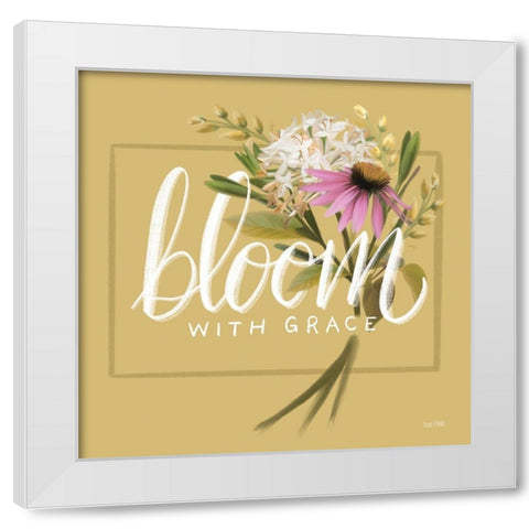 Bloom with Grace    White Modern Wood Framed Art Print by House Fenway