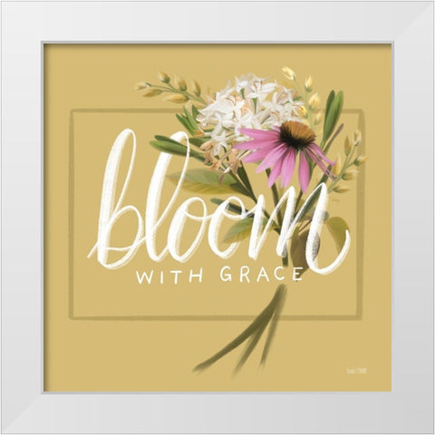 Bloom with Grace    White Modern Wood Framed Art Print by House Fenway