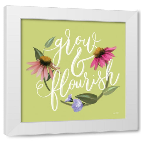 Grow And Flourish  White Modern Wood Framed Art Print by House Fenway