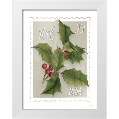Christmas Stam Noel   White Modern Wood Framed Art Print by House Fenway