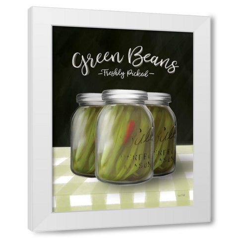 Farm Fresh Green Beans White Modern Wood Framed Art Print by House Fenway