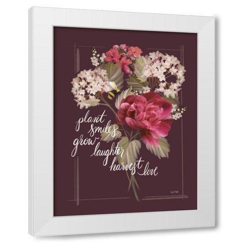 Let Love Grow White Modern Wood Framed Art Print by House Fenway