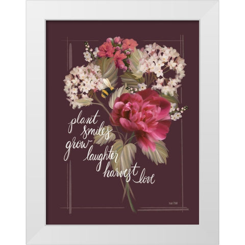 Let Love Grow White Modern Wood Framed Art Print by House Fenway