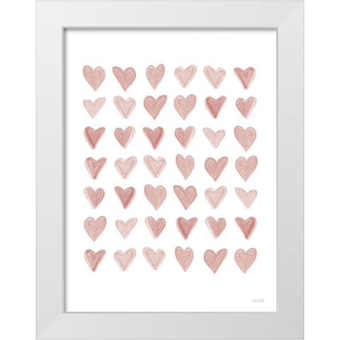 All the Love White Modern Wood Framed Art Print by House Fenway
