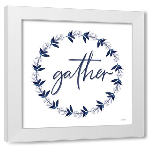 Gather Wreath White Modern Wood Framed Art Print by House Fenway
