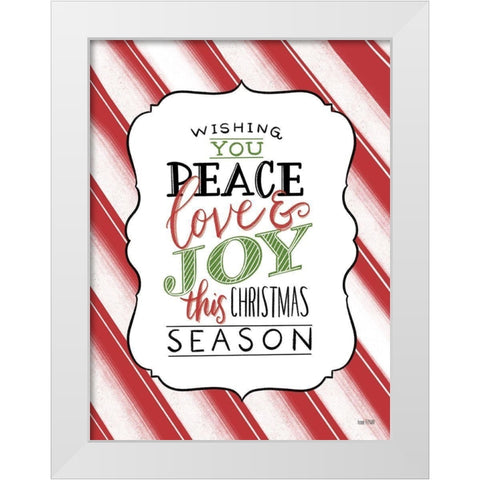Peace-Love and Joy White Modern Wood Framed Art Print by House Fenway