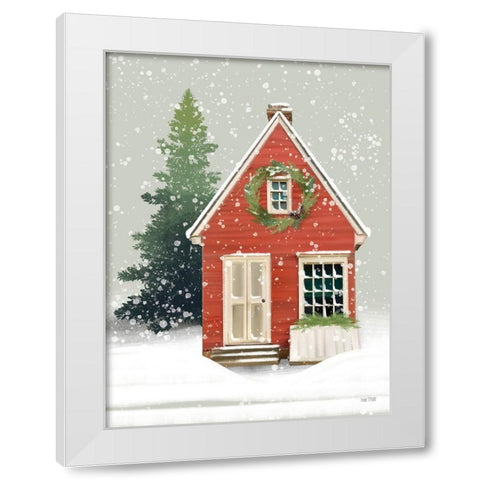 Home for Christmas White Modern Wood Framed Art Print by House Fenway