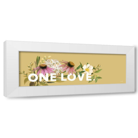 One Love White Modern Wood Framed Art Print by House Fenway
