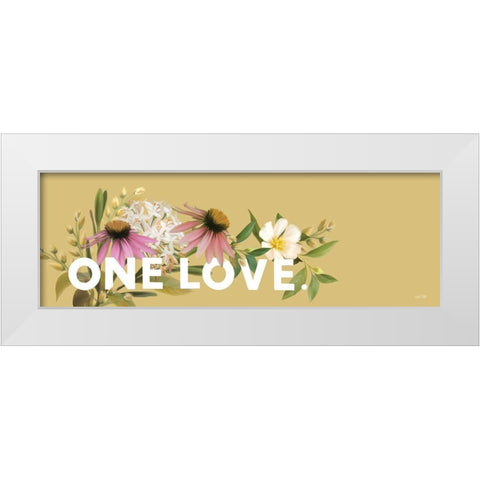 One Love White Modern Wood Framed Art Print by House Fenway