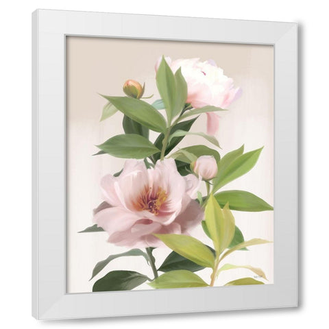 Washed Peonies White Modern Wood Framed Art Print by House Fenway