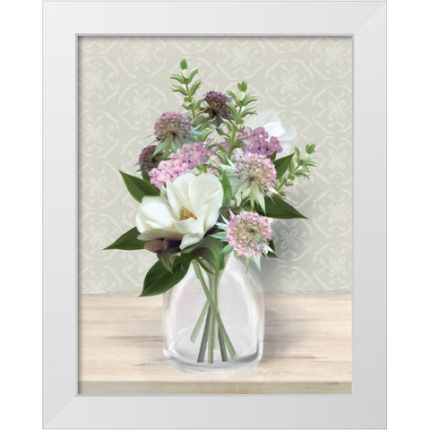 Wild for Plum White Modern Wood Framed Art Print by House Fenway